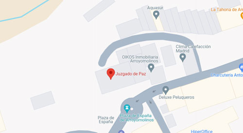 mapa registro civil juzgado de paz Arroyomolinos Madrid