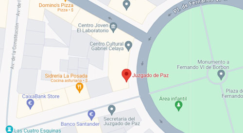 mapa registro civil juzgado de paz San Fernando de Henares Madrid
